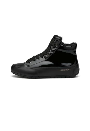 Candice Cooper Hohe Sneakers aus Leder und Lackleder, schwarz 40 im Sale